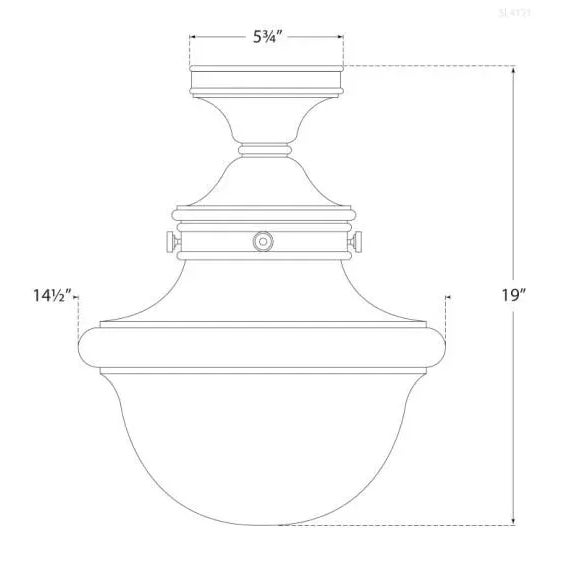 Visual Comfort Chapman & Myers for Visual Comfort Signature Edmond Flush Mount in Polished Nickel with White School House Glass For Sale - Image 4 of 4