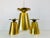 Set of three very rare pendant lamps attributed to Paavo Tynell, made in Finland in the 1950s. The lighting is made of...