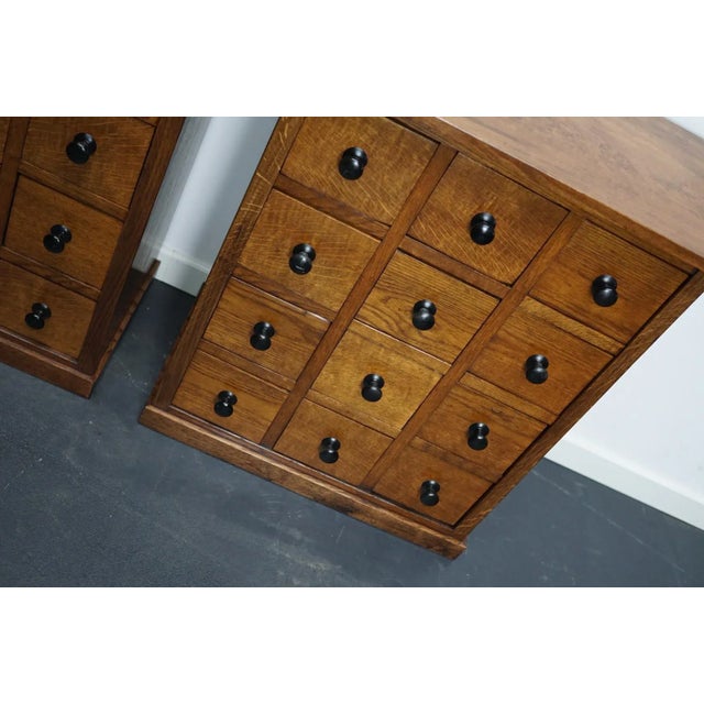 Wood Vintage French Oak Apothecary Cabinet, 1930s For Sale - Image 7 of 17