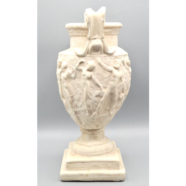 Grand Tour Style White Figural Greek Urn Vase For Sale - Image 6 of 11