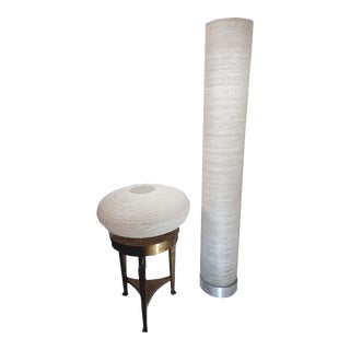 Late 20th Century Handmade Spun Lucite Acrylic Spaghetti Style Lamps - Set of 2 For Sale