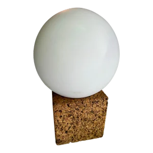 Mid-Century Cork and Glass Globe Lamp
