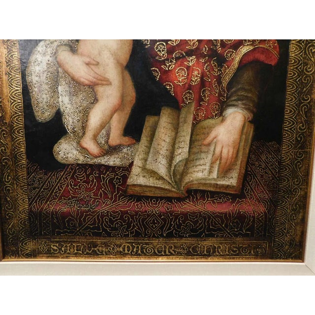 1990s Diana Mendoza"Madonna" Mother and Child Original Oil Custom Framed For Sale - Image 5 of 10