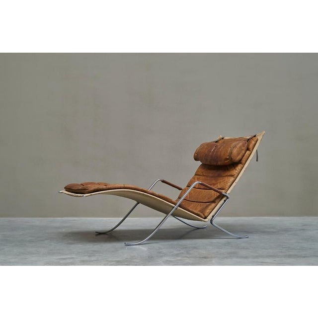 1940s FK87 Grasshopper Lounge Chair in Cognac Leather by Fabricius & Kastholm for Kill International, 1940s For Sale - Image 5 of 18