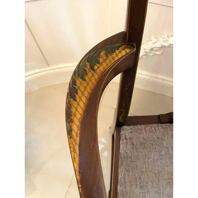 Edwardian Mahogany Decorated Desk Chair For Sale - Image 15 of 18