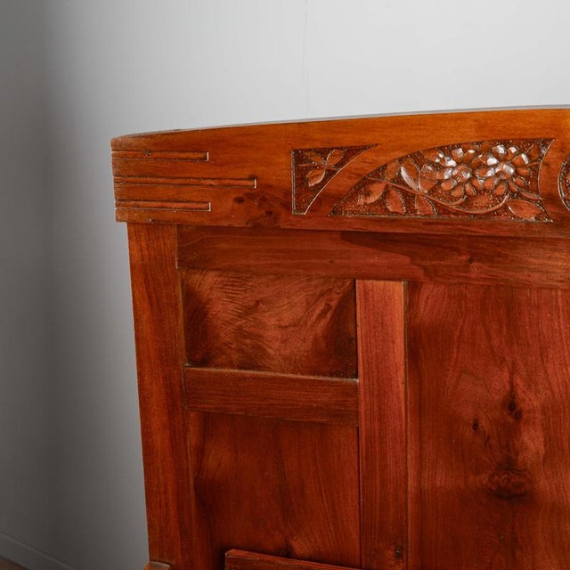 Art Deco Carved Bench with Armrests For Sale - Image 9 of 18