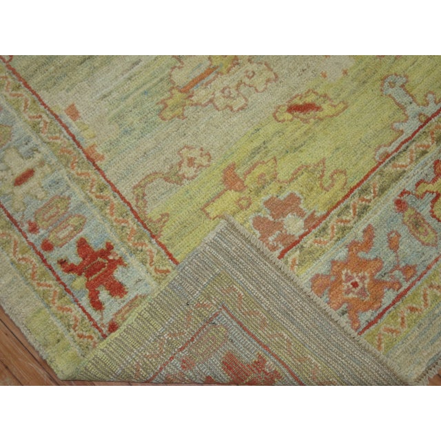 Vintage Green Turkish Oushak Rug - 6'9" x 9' For Sale - Image 4 of 9