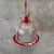 Vintage Ribbed Holophane Pendant Lamp W/ Red Metal Frame #1 - Made in Canada For Sale - Image 9 of 10