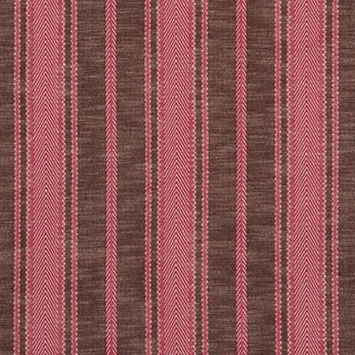 Schumacher Zina Stripe Fabric in Berry For Sale