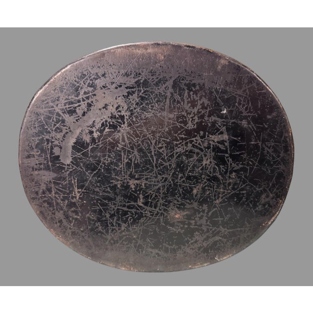 Metal Antique Victorian Grain Painted Oval Metal Hat Box For Sale - Image 7 of 9