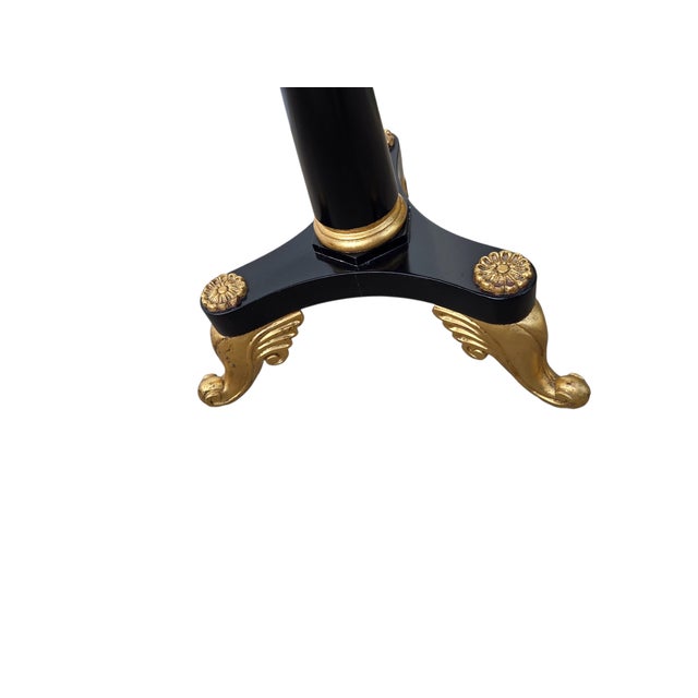 1990s 1990s Custom Mahogany French Empire Pedestal Lamp End Table Neoclassical Gold Gilt For Sale - Image 5 of 14