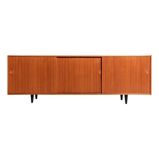 Danish Teak Sideboard with Three Doors, 1960s For Sale