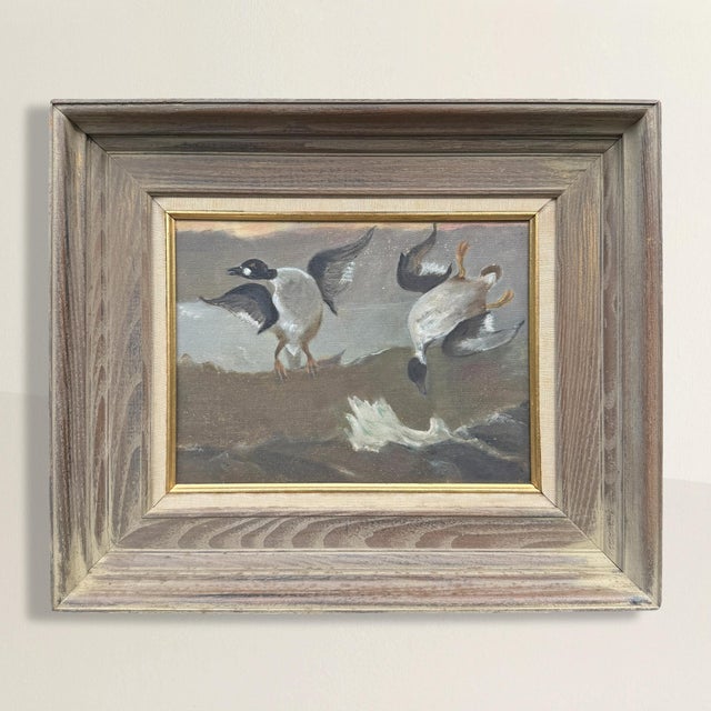 The best wildlife paintings aren't about the animal. They're about the moment. This twentieth-century American oil on...