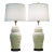 1960s XL Matched Pair Relief Cream Crackle Glazed Porcelain Ceramic Lamps Majolica Italy - a Pair For Sale
