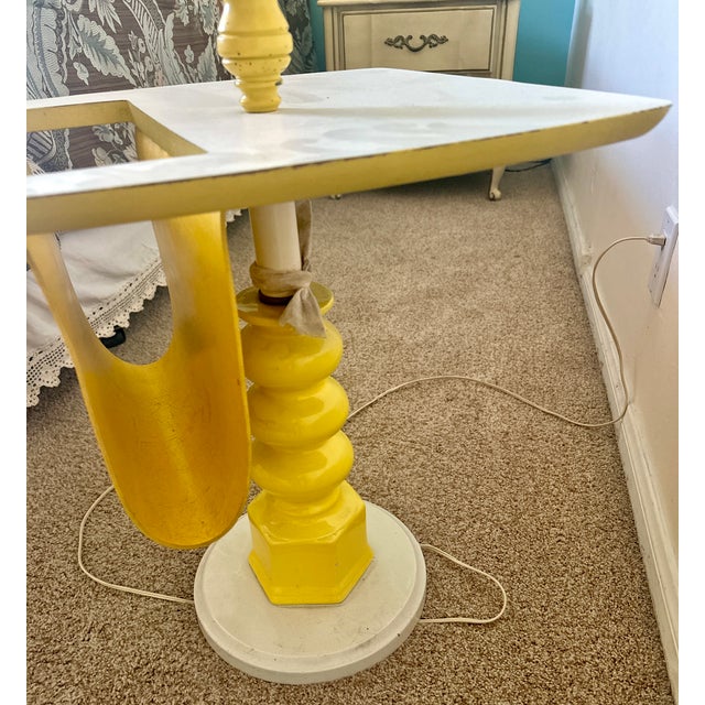 Vintage MCM Italian Table Lamp w/Original Shade & Slot for Books and Media This lamp is WILD! Like a Time Capsule from the...