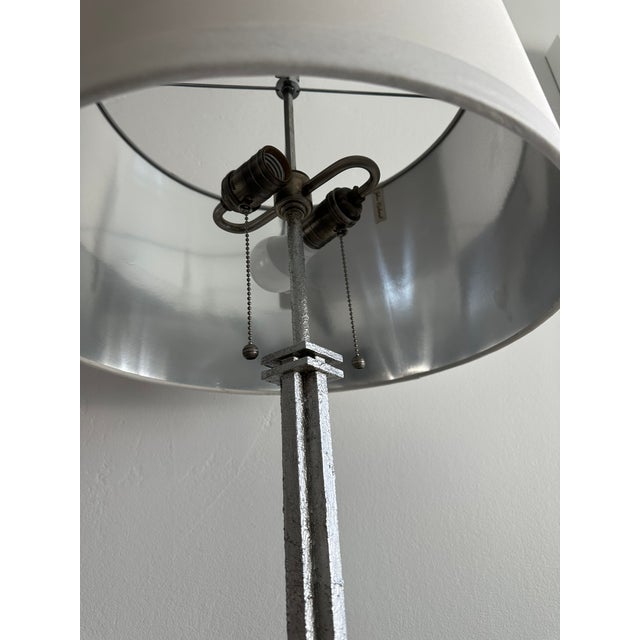 Early 21st Century John Richard Silver Greek Key Floor Lamp For Sale - Image 5 of 9
