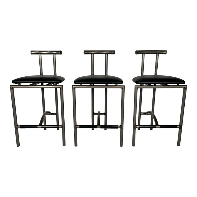 Vintage Post Modern Rodney Kinsman "Tokyo" for Bieffeplast Style Barstools - Set of Three For Sale