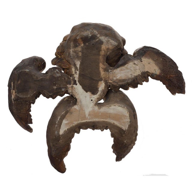 Wood 18th Century Wooden Gilded Angel Heads, Set of 2 For Sale - Image 7 of 9