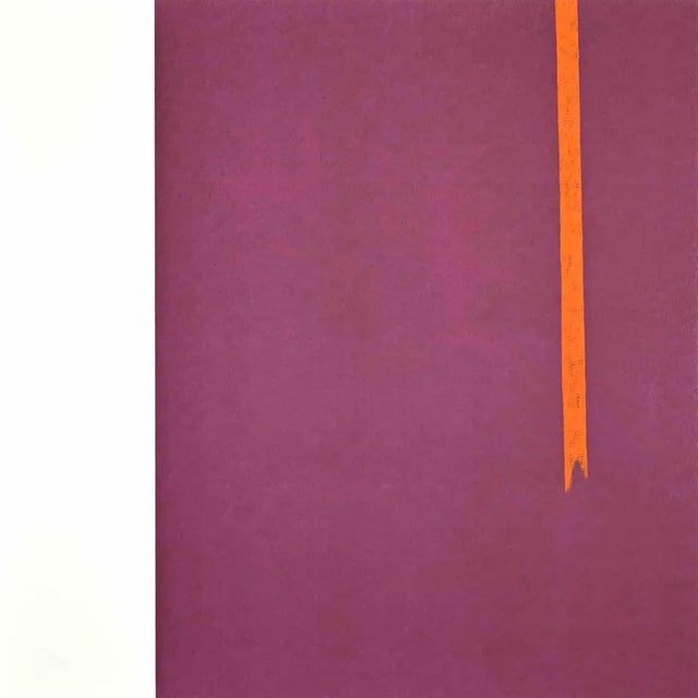 Modern Eleni Zerva, Green Cosmos, Dark Violet, Lithograph, 1971 For Sale - Image 3 of 3