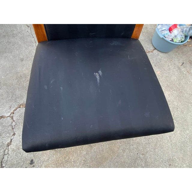 Wood Vintage Maple Fabric Henredon "Triomphe" Dining Chair Set of 8 For Sale - Image 7 of 18