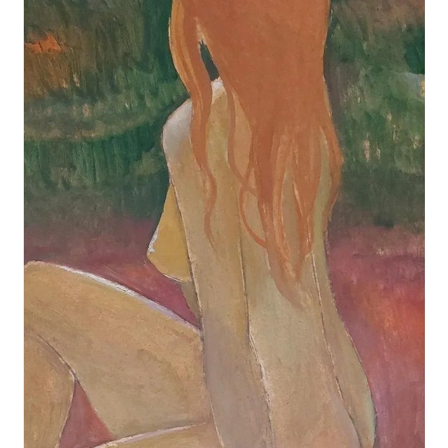 Modern Laimdots Murnieks, Girl with Red Hair, 1996, Oil on Cardboard For Sale - Image 3 of 8