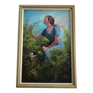 Vintage Late 20th Century Oil/Acrylic “Sweet Annie” For Sale