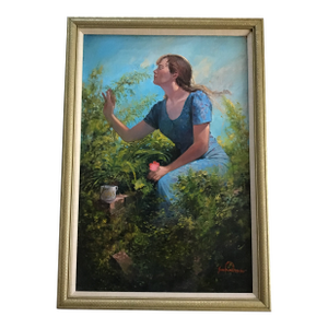 Vintage Late 20th Century Oil/Acrylic “Sweet Annie”