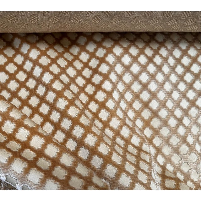 The House of Scalamandre Scalamandré Pomfret Silk Cut Velvet Fabric - Coffee on Beige by the Yard For Sale - Image 4 of 5
