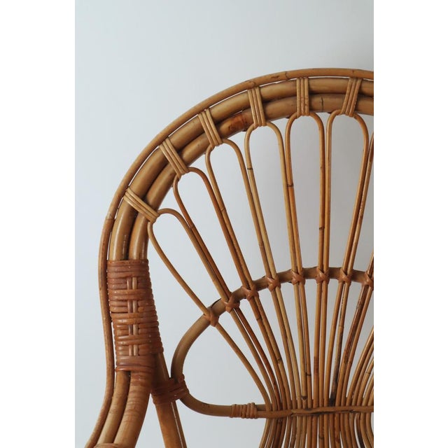 Italian Rattan & Bamboo Peacook Chair, 1970s For Sale - Image 12 of 18
