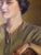 Textile Vintage M Meier Original Oil Portrait Woman Canvas Signed Ornate Frame For Sale - Image 7 of 8