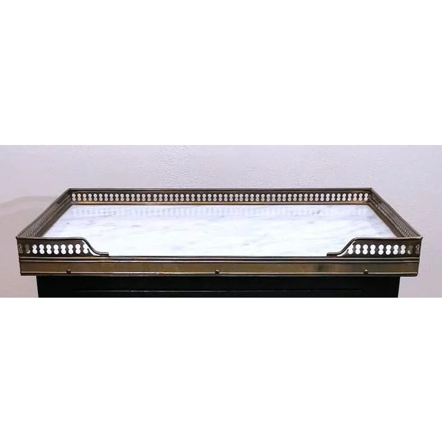 French Napoleon III Style Nightstand Black Wood and Carrara Marble, 1880s For Sale - Image 12 of 13