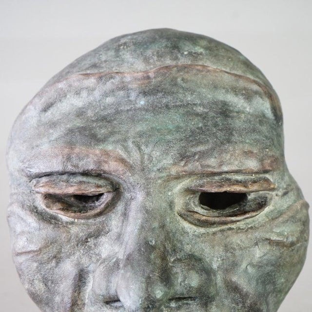 Mid Century Modern Terra Cotta Mask of a Tribal Man C1997 For Sale - Image 6 of 9