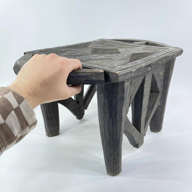 Wood Early 20th Century Nupe Wood Stool Nigeria For Sale - Image 7 of 9