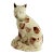 English Creamware Pottery Toy Cat, Whieldon-Type Manganese Sponged Figure For Sale