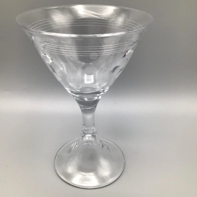 Glass Vintage Thomas O’Brien Mid-Century Modern Blown Glass Martini Glasses - Set of 5 For Sale - Image 7 of 13