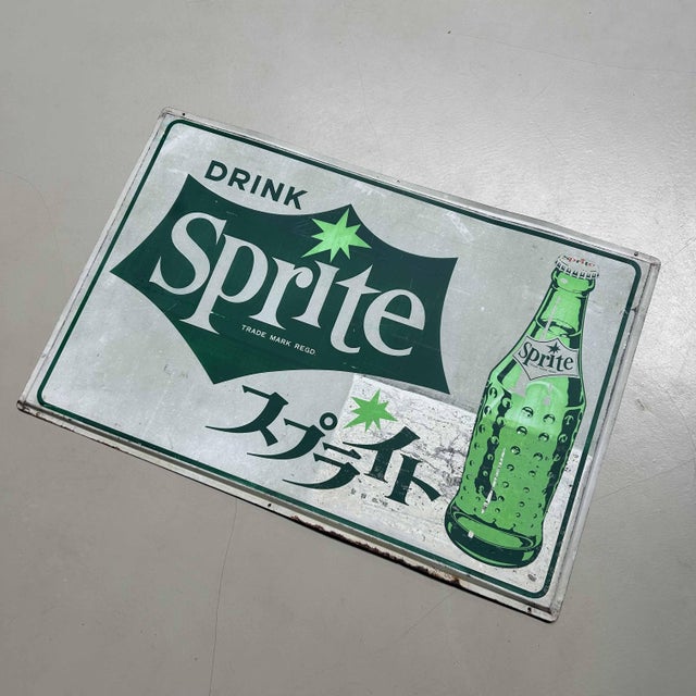 1970s Metal Advertising Board for Sprite, Japan, 1970s For Sale - Image 5 of 10