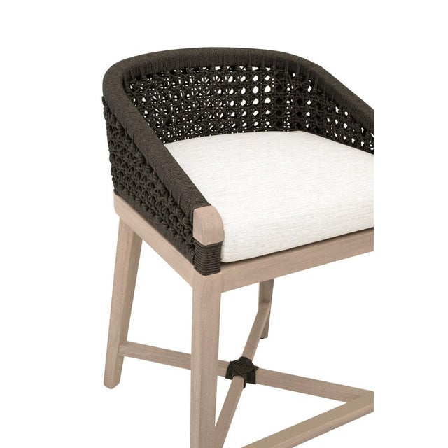Wood Montecito Rope Outdoor Counter Stool by Essentials for Living For Sale - Image 7 of 11
