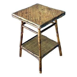 Vintage Split Reed Side Table For Sale