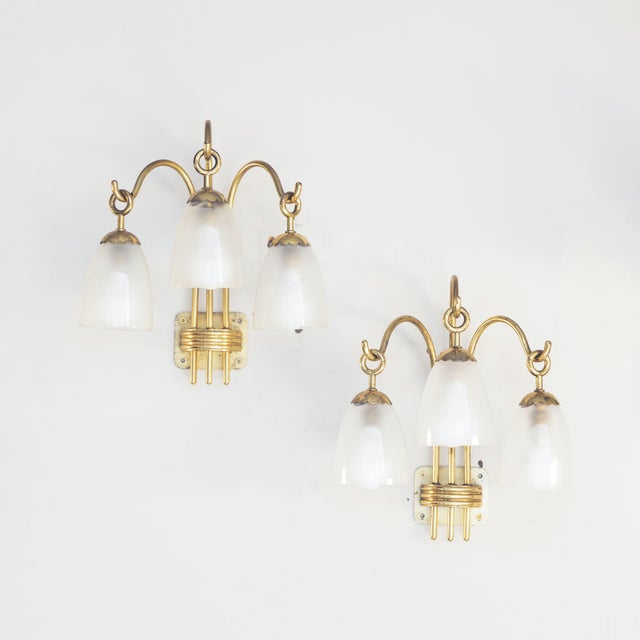 Brass Wall Light with Glass Elements, 1960s, Set of 2 For Sale - Image 11 of 11