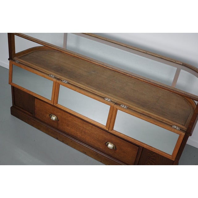 Wood Antique Early 20th Century French Oak Jewelry Cabinet For Sale - Image 7 of 18