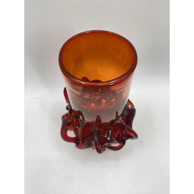 Handmade Flower Vase by Jerzy Słuczan-Orkusz für Krakowski Instytut Szkła, Poland, 1970s For Sale - Image 5 of 12