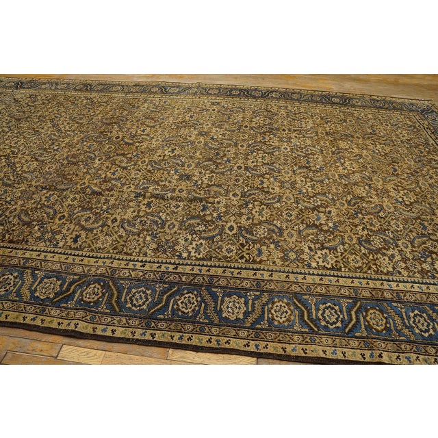 Spectacular Brown-Sienna Bakcground With Allover Pattern Antique Persian Bakshaish Rug For Sale - Image 4 of 12