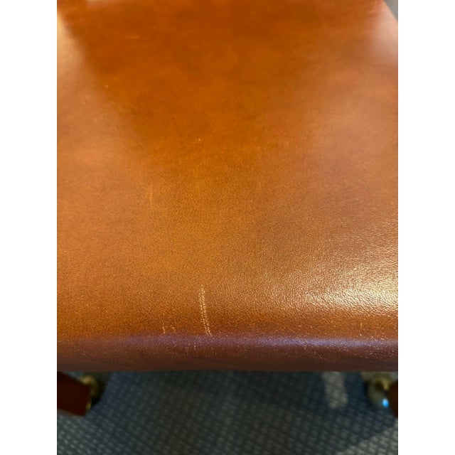Vintage Fairfield Chair Company Phillips Leather Arm Chair on Casters For Sale - Image 11 of 12