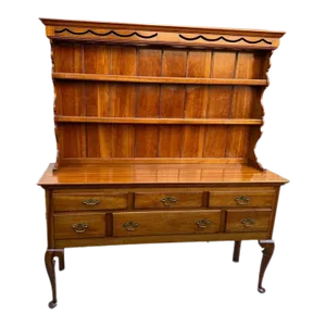 Leopold Stickley Georgian Style Solid Cherry Hutch Top Cabinet.