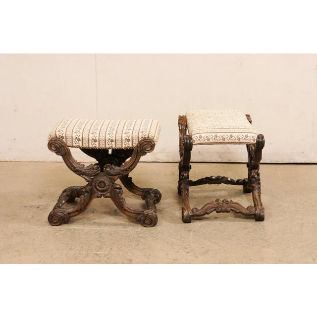 French French Carved Stools, 1880s - Set of 2 For Sale - Image 3 of 10