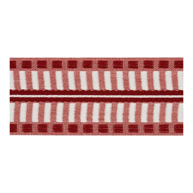 Schumacher Jacobsen Tape Indoor/Outdoor in Rose For Sale