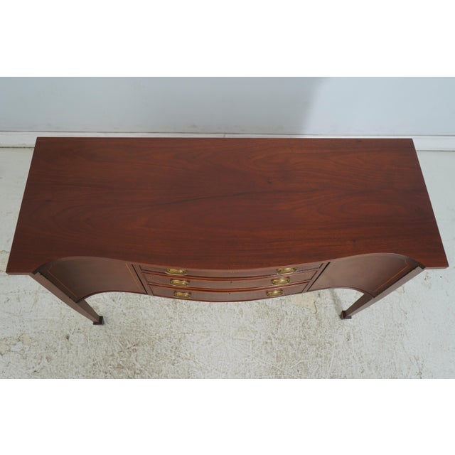 1980s Biggs Mahogany Serpentine Front Sideboard Server For Sale - Image 9 of 18