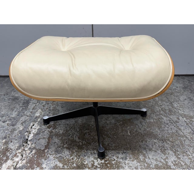 Cream Eames Style Lounge Chair + Ottoman For Sale - Image 8 of 12