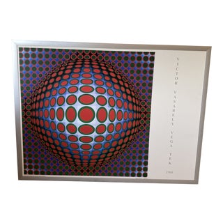Victor Vasarely "Vega Tek, 1968" Op Art Poster Print For Sale