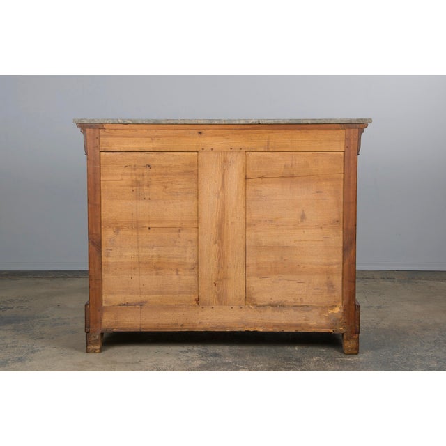 19th Century French Louis Philippe Maple Chest of Drawers W/ Marble Top For Sale - Image 12 of 12